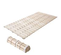 EMOOR Cama Láminas Enrollable de Madera Franco-Roll 100 x 200 cm para Futón Japonés (Natural), Paulownia sin Pintar Minimalista Tatami Dormir en Suelo