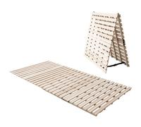 EMOOR Cama Láminas Plegables de Madera Franco-Roll 100 x 200 cm para Futón Japonés (Natural), Paulownia sin Pintar Minimalista Tatami Dormir en Suelo