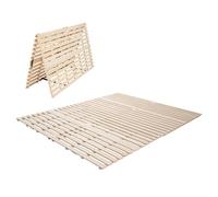 EMOOR Cama Láminas Plegables de Madera Franco-Roll 160 x 200 cm para Futón Japonés (Natural), Paulownia sin Pintar Minimalista Tatami Dormir en Suelo