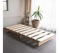 EMOOR Estructura de Cama Baja Listones de Madera KAN SUNOKO 97 x 197 cm para Futón Colchón Japonés Pino Macizo (Sin Pintar), Tatami Dormir en el Suelo