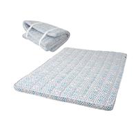 EMOOR Futón Japonés Plegable (Japanese Folding Futon Mattress) Acolchado Machi 160 x 202 cm Triángulo-Gris (Shinsengumi Makoto), Correas Elásticas Dormir en el Suelo Cama de Invitados Tatami