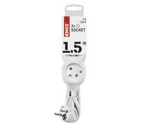 Emos 1902030150 unidad de distribución de energía (PDU) Blanco 3 salidas AC - Unidad de distribución de energía (PDUs) (Básico, Blanco, 3 salidas AC, 1,5 m, 250 V, 10 A)