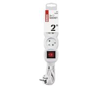 Emos 1902130200 unidad de distribución de energía (PDU) Blanco 3 salidas AC - Unidad de distribución de energía (PDUs) (Conmutado, Blanco, 3 salidas AC, 2 m, 250 V, 10 A)