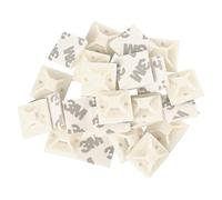 EMOS - 25 unidades de sujetacables autoadhesivos, 2 x 2 cm - Soporte 3M para bridas - Plástico ABS, alta resistencia, resistente al frío y al calor -40 °C - 80 °C - para uso en interiores - blanco