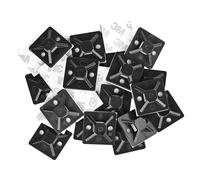 EMOS - 25 unidades de sujetacables autoadhesivos, 3 x 3 cm - Soporte 3M para bridas - Plástico ABS, alta resistencia, resistente al frío y al calor -40 °C - 80 °C, protección UV - para exteriores