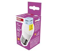 EMOS Bombilla LED Mini Globe, 6,5 W, repuesto para bombilla de 60 W, bombilla pequeña con casquillo E27, brillo 806 lm, luz blanca fría 6500 K, vida útil de 30.000 h, CRI mín. 80, ángulo de haz de 150