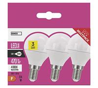 EMOS bombillas LED de 6 W equivalente a una bombilla incandescente de 40 W, casquillo E14, 470 lm, luz blanca neutra, 4000 K, mini globo G45, 30.000 horas de vida útil, Pack de 3