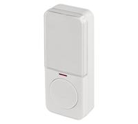 EMOS Botón de timbre impermeable de repuesto, botón auxiliar en blanco, alcance máximo de 150 metros, funciona con pilas, función de autoaprendizaje, IP56 para P5734/P5734B