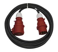 EMOS - Cable alargador CEE IP44 de 25m - Conector de 5 Pines - Impermeable, Resistente a temperaturas - 400 V, 16 A, 3680 W - Aislamiento de Goma - CGSG 5C x H05RR-F 2,5 mm2 - para Exteriores y