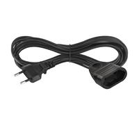 EMOS - Cable alargador de 5m - con Enchufe Europeo - 250 V, 2,5 A, 575 W - PVC 0,75 mm2 - Mayor protección táctil - IP20 para Interiores - Adecuado para lámparas, televisores, adaptadores - Negro