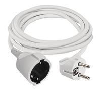 EMOS Cable alargador IP20 3 m, 1 Schuko, 250 V 16 A 3680 W, PVC H05VV-F3G 1.5 mm², protección Mejorada, Interior, Blanco