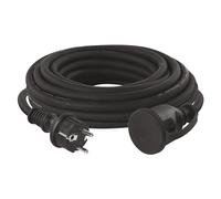 EMOS cable alargador IP44 10 m, 1 Schuko, resistente agua, golpes, aceite, temperatura, 230 V 16 A 3680 W, goma H07RN-F3G 1.5 mm², exteriores, negro