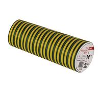 EMOS Cinta aislante de PVC, 10 unidades, 19 mm x 20 m, 0,13 mm de grosor, autoadhesiva, alta tensión y aplicaciones, resistente a los rayos UV, impermeable, sin tejido textil, color amarillo y verde