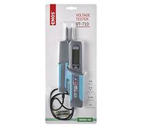 EMOS Comprobador de voltaje y probador de fases CAT IV 600 V, CA/CC, probador de voltaje digital 6 V - 690 V, indicador de polaridad, resistencia, continuidad, diodos, linterna, IP64
