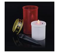 EMOS DCCV22 - Vela led para tumba (IP44, para exteriores, funciona con pilas, 1500 horas de vida útil, plástico, 7 x 12,5 cm), color rojo