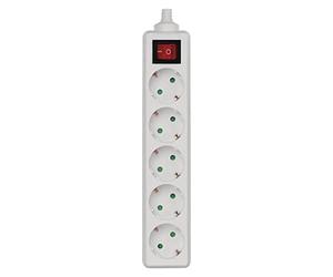 EMOS DG-DC05K (P15C) Regleta de enchufes de 5 vías SCHUKO con interruptor