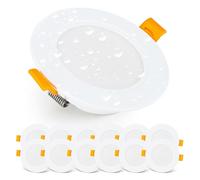 EMOS Downlight LED Techo Empotrable 5 Watt / 500 Lumen | Focos LED techo impermeable IP54 para uso exterior e interior, blanca calido 3000k | Juego de 12 Ojos de Buey LED ultraplano, redondo, blanco