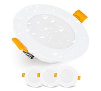 EMOS Downlight LED Techo Empotrable 5 Watt / 500 Lumen | Focos Techo Impermeable IP54 Para Uso Exterior e Interior, Blanca Fría 6000k | Juego de 3 Ojos de Buey Ultraplano, Redondo, Blanco