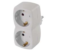 EMOS Enchufe Cuadrado Multiple SCHUKO 2 x Redondo