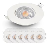 EMOS Exclusive Focos LED Interior Techo 5W, 450lm | Ojos de Buey LED para Techo luz blanca cálida 3000k | Juego de 12 focos empotrables LED ultraplanos redondos pivotante en 50° en color blanco