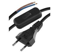 Emos Flexo de Cable de PVC 2 x 0,75 mm, 3 m, Color Negro con Interruptor, KF de H1/s051e4