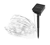 EMOS Guirnalda de luces LED micro LED con panel solar, 120 nanobombillas LED en blanco neutro, alambre plateado 12+3 m, para exteriores, iluminación impermeable para momentos románticos,