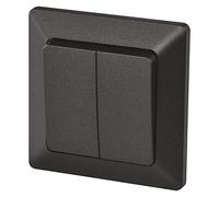 EMOS Interruptor de serie, color negro, doble conmutador para escaleras, 250 V ~/10 AX, interruptor basculante de plástico, sin caja empotrada, clase de protección IP20 para interior