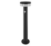 EMOS - Lámpara de pie LED solar TERION con sensor de movimiento para el hogar y el jardín - Luz solar impermeable con sensor, brillo 200 lm, blanco cálido, carcasa de acero inoxidable para montaje en