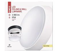 EMOS - Lámpara LED de techo/pared redonda con marco intercambiable - Impermeable - Blanco cálido - 1000 lm - 14 W (en lugar de una bombilla de 70W) - 25.000 horas - Ángulo de haz de 120° - Para
