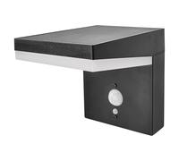 EMOS - Lámpara solar LED de pared VEREA con sensor de movimiento para casa y jardín - Iluminación solar impermeable para jardín con sensor, brillo 460 lm, blanco cálido, carcasa de aluminio para
