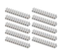 EMOS Pack de 10 terminales de conexión para alambre de 1,5 mm² - 6 mm², 10 pestillos con 12 unidades, 450 V ~/41 A, color blanco, terminales de cortina con fijación a tornillo, fácil de separar, libre
