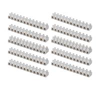 EMOS Pack de 10 terminales de conexión para cable de 2,5 mm² - 16 mm², 10 pestillos con 12 unidades, 450 V ~/76 A, color blanco, terminales de cortina con fijación a tornillo, fácil de separar, libre