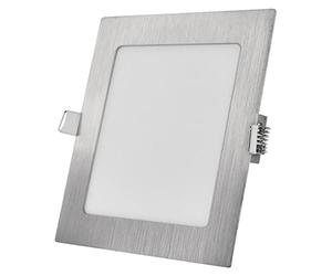 EMOS Panel LED de 12,5 W, cuadrado 1050 lm, empotrable, plafón de 17 x 17 cm, extraplano, profundidad de montaje de 2,1 cm, 3 colores de luz ajustables, blanco cálido neutro (3000 - 4000 K), incluye