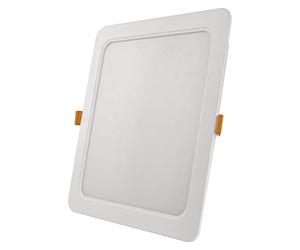 EMOS Panel LED de 24 W, plafón cuadrado de 2400 lm, empotrable, 22 x 22 cm, blanco neutro 4000 K, incluye controlador LED, extraplano, profundidad de montaje de 2,6 cm, color blanco