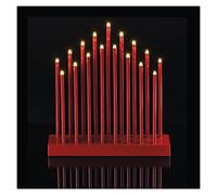 EMOS Portavelas LED con 17 Velas, Rojo, Funciona con 3 Pilas AA, IP20, función de Temporizador de 6/18 Horas, 28,5 x 26,5 cm