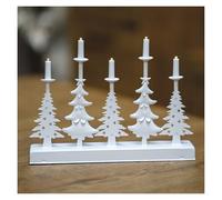 EMOS Portavelas LED de Metal con 5 Velas con Motivos de árboles, Temperatura de Color Blanco cálido, Funciona con 2 Pilas AA, para Interiores IP20, función de Temporizador de 6/18 Horas, Vida útil de