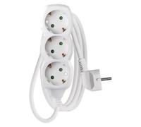 EMOS Regleta Alargadera PVC, Blanco, 1.5 mm2 - 3 Tomas - Cable de 1,5 metros