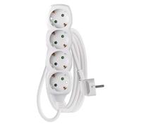 EMOS Regleta Alargadera PVC, Blanco, 1.5 mm2 - 4 Tomas - Cable de 3 metros
