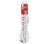 EMOS Regleta Alargadera PVC, Blanco, 1.5 mm2 - 4 Tomas - Cable de 5 metros