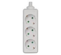 EMOS Regleta de alimentación de 3 vías P0320 SCHUKO sin cable, con protección infantil, para interior, regleta de repuesto sin interruptor