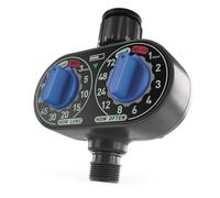 EMOS - Reloj de riego mecánico con 1 Salida - Control de riego a Pilas hasta 8 Bar, 35 l/min - riego Ajustable manualmente 3-120 min Cada 1-72h - Ideal para Rosca de 1" o 3/4"