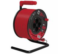 EMOS Carrete alargador de Cable con Interruptor (25 m, 4 enchufes Schuko, 1,5 mm, para Interiores, Clase de protección IP 20, 3680 W), 0