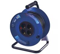 EMOS Tambor Enrollacables PVC, 4 Tomas, IP20, Conductor de 2.5 mm2, Cable de 25m