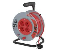 EMOS Tambor para Cables 15M 4 enchufes 2300W Interruptor térmico 230V