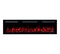 Emotion Flame Monarch 127 - Chimenea eléctrica de pared de alta calidad, 127 x 13 x 35 cm, chimenea LED con calefacción 900/1800 W