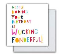 Emotional Rescue Tarjeta de cumpleaños divertida, tarjeta humorística para cumpleaños, tarjeta de cumpleaños, Wucking Fonderful! Tarjeta de felicitación arcoíris para él, para ella, para ellos