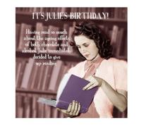 Emotional Rescue Tarjeta de cumpleaños para ella, Julie Decided to Give Up Reading - Tarjeta de cumpleaños para mujer, divertida tarjeta de cumpleaños para ella