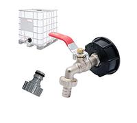 Empalme IBC S60 x 6 - Válvula Grifo de 1/2 Pulgadas Manguera Adaptador récupérateurs Agua de Lluvia - Racor (latón Cromado, Salida Empalme rápido