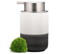 EMPO Dispensador de jabón de mano de cerámica con espuma prensada en relieve, botella de limpieza facial grande de 300 ml y dispensador de jabón líquido para cocina y baño, bomba de loción para mousse