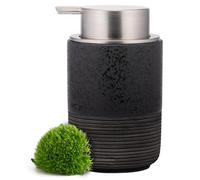EMPO Dispensador de jabón de mano de cerámica con espuma prensada en relieve, botella de limpieza facial grande de 300 ml y dispensador de jabón líquido para cocina y baño, bomba de loción para mousse